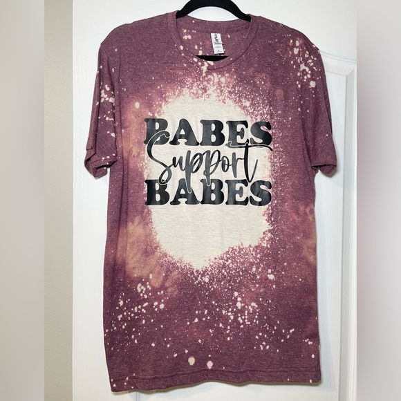 Tultex Women’s Maroon Splatter Tie-Dye Tee - Picture 4 of 12